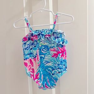 Lilly Pulitzer - Floral Swimsuit - Girls 6-12 Months
